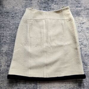 CHANEL Tweed Cream SKIRT Size 44 8 M